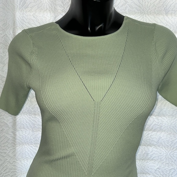 🩷SOLD🩷Maje bateau light green ribbed sweater midi dress 36 XS S - Picture 6 of 16